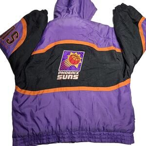 Vtg NBA Phoenix Suns Puffer Jacket Zip Up Embroidered Logo Athletic Mens Size XL